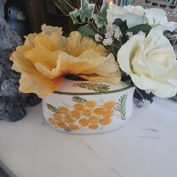 Vintage Italian Pottery Toothbrush Holder Bathroom Accessories Hand Painted - Picture 2 of 10